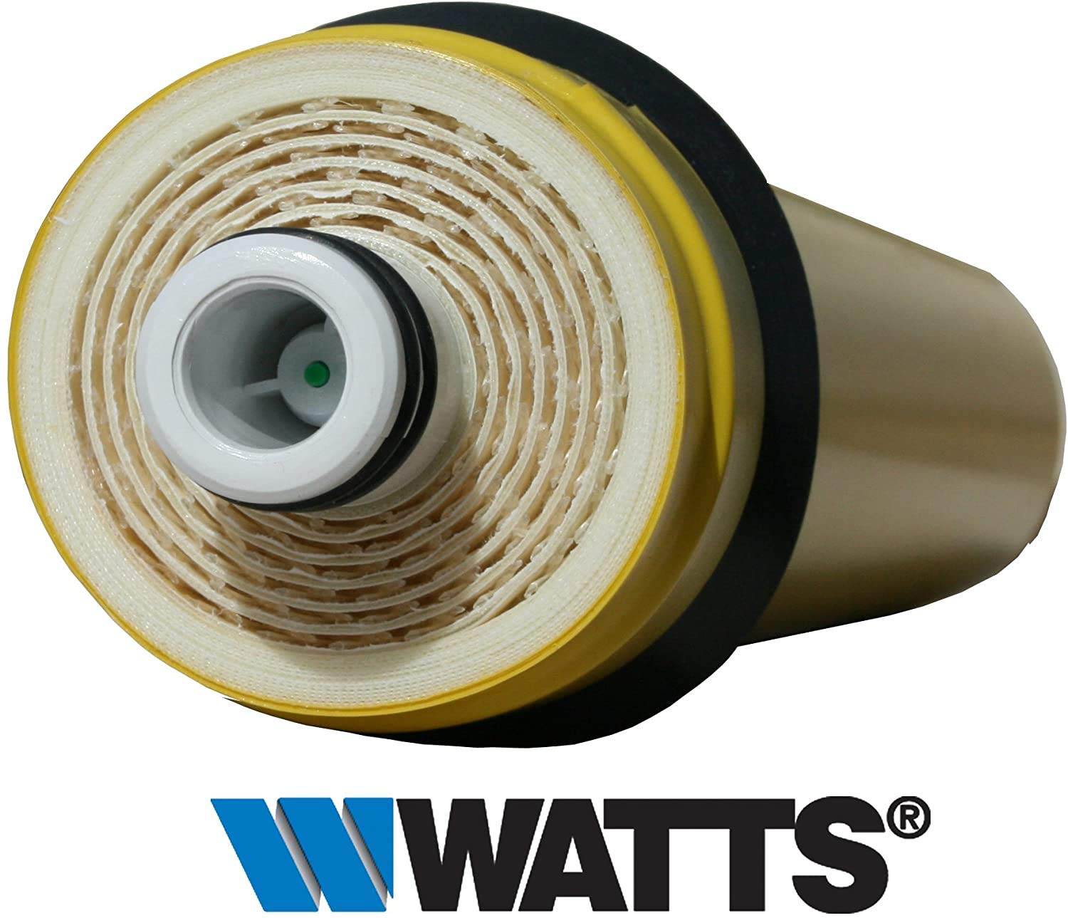 Watts Premier RO Water Filter 50 GPD (Gallons Per Day) Semi-Permeable Membrane Replacement for Premier Standard Reverse Osmosis System, Yellow, Built-In Check Valve, 1.8