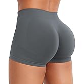 VOYJOY Women Impact Booty Shorts 2.5" Low Rise Hidden Scrunch Butt Lifting Seamless Workout Gym Running Biker Hot Shorts