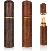 AHQiZFX 2Pack Pocket Toothpick Holder, Portable Wood Mini Toothpick Case | Waterproof Handmade Lucky Toothpick Box for Storage Toothpick Needle Pill Bead Ear Pick Cotton Swab and Other Small Object