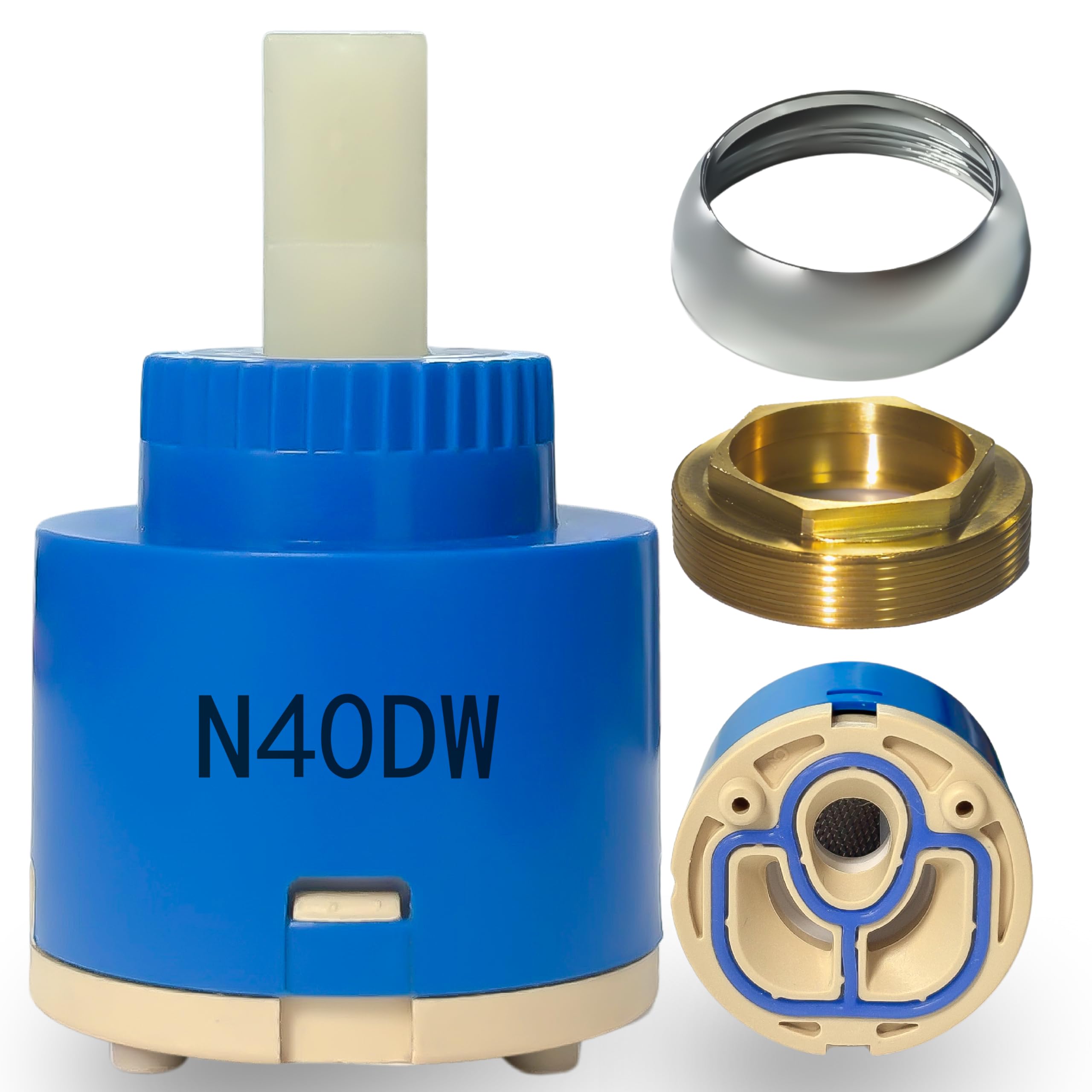 Photo 1 of 40mm Faucet Cartridge,CUPC/NSF/IAPMO Certified,Suitable for Shower and Kitchen Faucet,Included Brass Cap and Decorative Cover