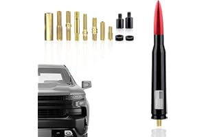 Ajxn 1 PC Car Truck Bullet Antenna, Automobile Antenna Mast, Suitable for GM Chevy Silverado 1500 3500 HD Avalanche GMC Sierra 1500 3500 Denali Heavy Duty Pickup Trucks Accessories (Red)