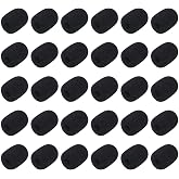 60 Pack Microphone Covers Foam, Noise Reduction Mini Mic Cover, for Lapel and Headset Microphones Windscreen (Black)