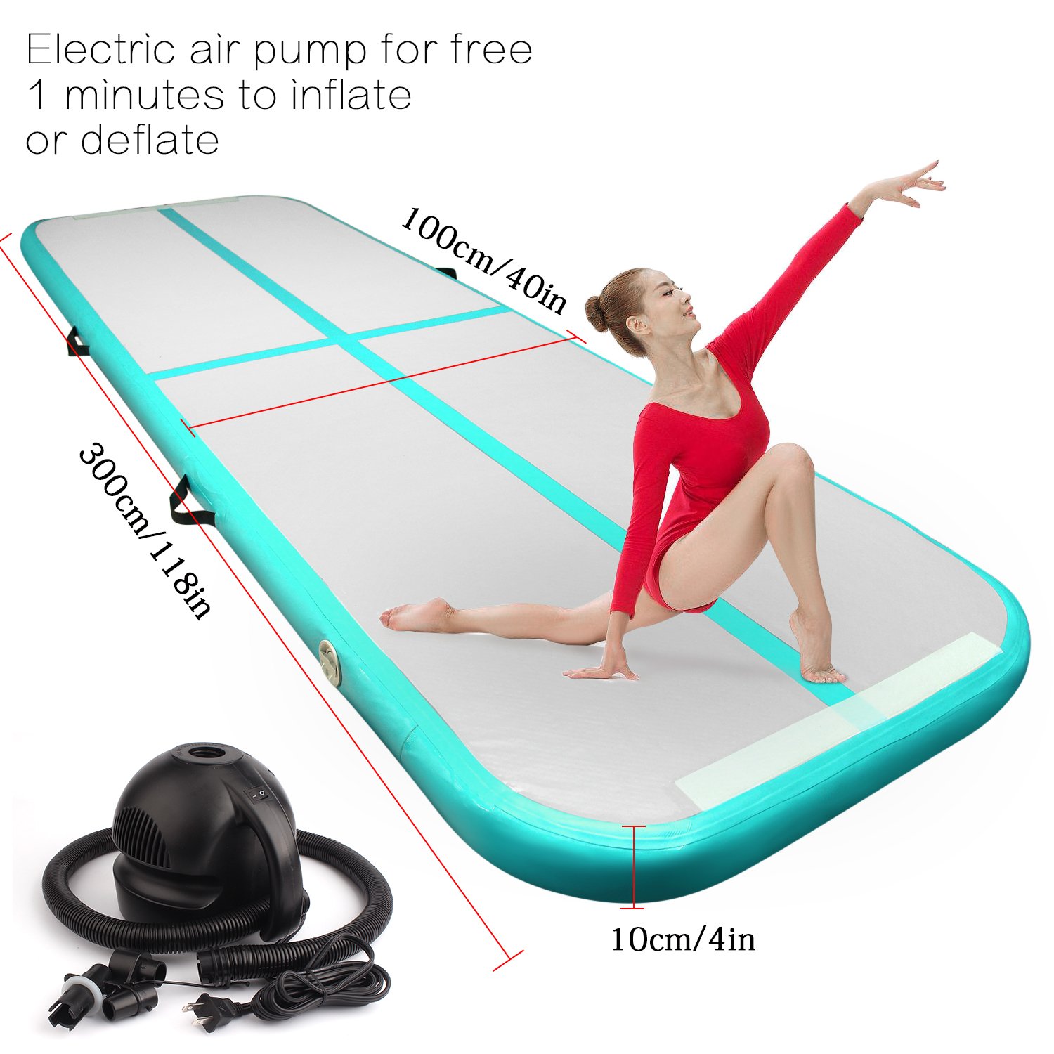 Air tumble track 3m x 2m airtrack gymnastics cheerleading
