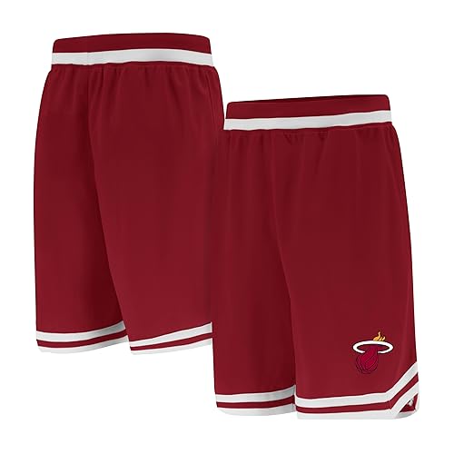 Ultra Game NBA Official Men’s Supreme Basketball Training Shorts - Unisex, Miami Heat, Team Color, Medium