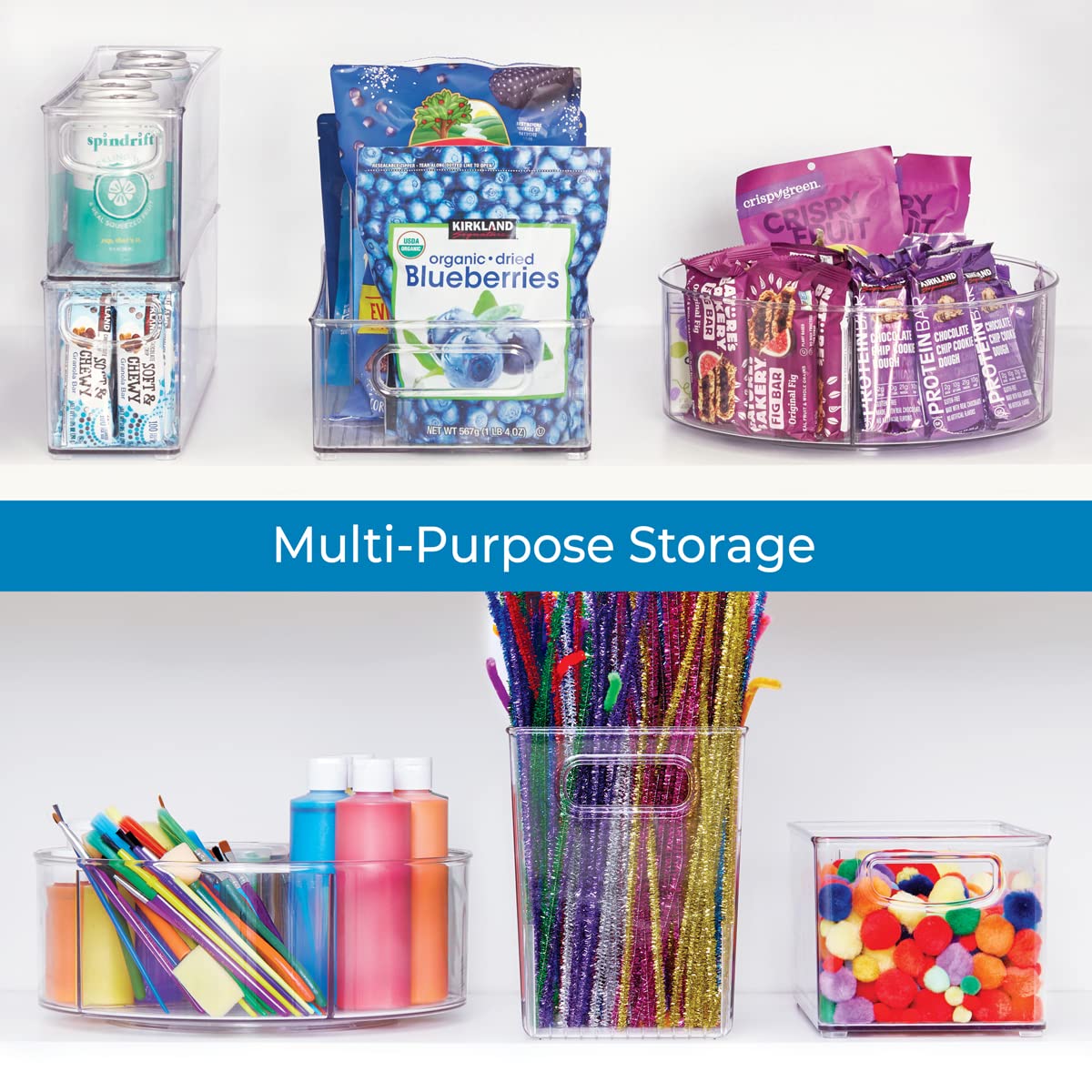 iDesign Recycled Plastic Lazy Susan Turntable Organizer Pantry, Bathroom, General Storage and More, The Linus Collection, 11.5