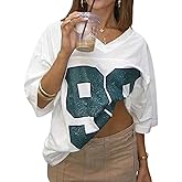 Oversized Jersey Women Summer Tops 2024 Grunge Graphic Tees Y2k Streetwear Short Sleeve Shirts