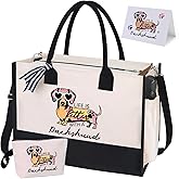 Extrogif Dachshund Gifts for Women, Canvas Tote Bag with Zipper – Weiner Dog Gifts Tote for Dachshund Lovers, Mother's Day, Christmas, Birthday