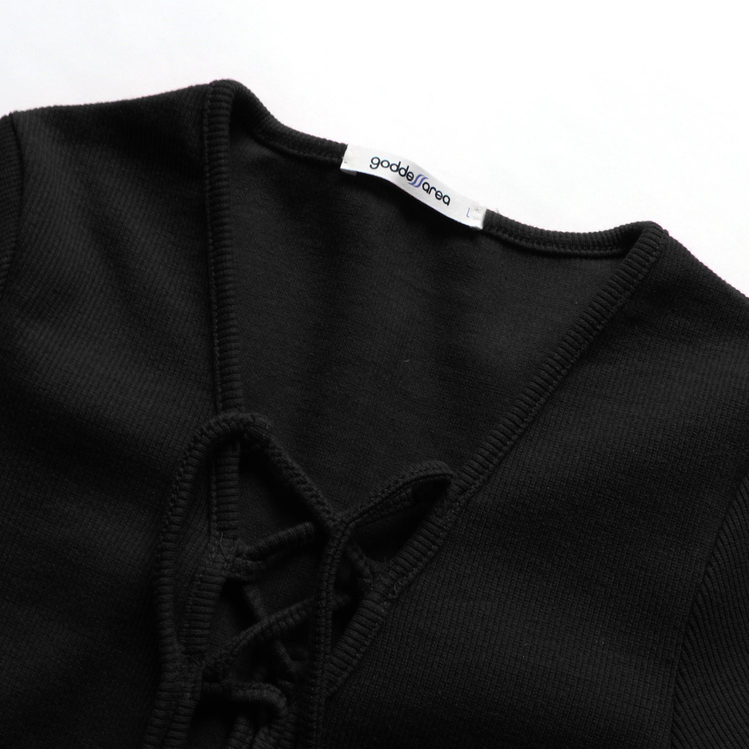 Goddess Area Women\'s Classic Slim Fit Long Sleeve Bodycon Midi Pencil Sweater Dress (A4, Black4)