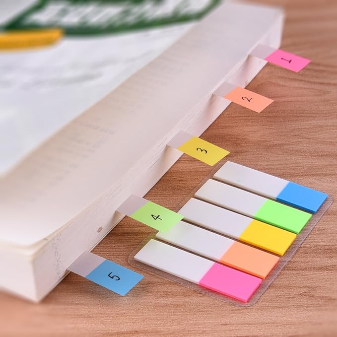 200 Sheets Page Markers Sticky Index Tabs,Index Bookmark Sticky Notes,Page Flag Tabs Colorful Sticky Notes For Page Marking Classify File(6