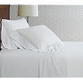 CANNON Solid Percale 200 Thread Count Sheet Sets White 100% Cotton 5-Piece Split King Sheet Set, Solid Color Themed, Adult Bedding, Oeko-TEX Certified
