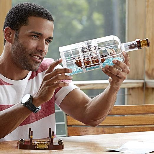 pirate ship in a bottle lego