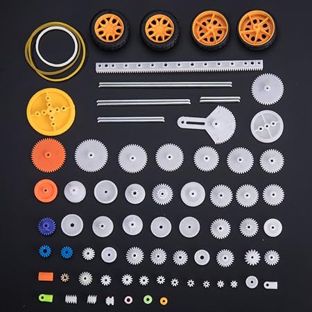 Amazon 78種類のプラスチック歯車パッケージキットおもちゃ車さまざまなギアaxleベルトbushings By Topoox 赤ちゃん 幼児のおもちゃ おもちゃ