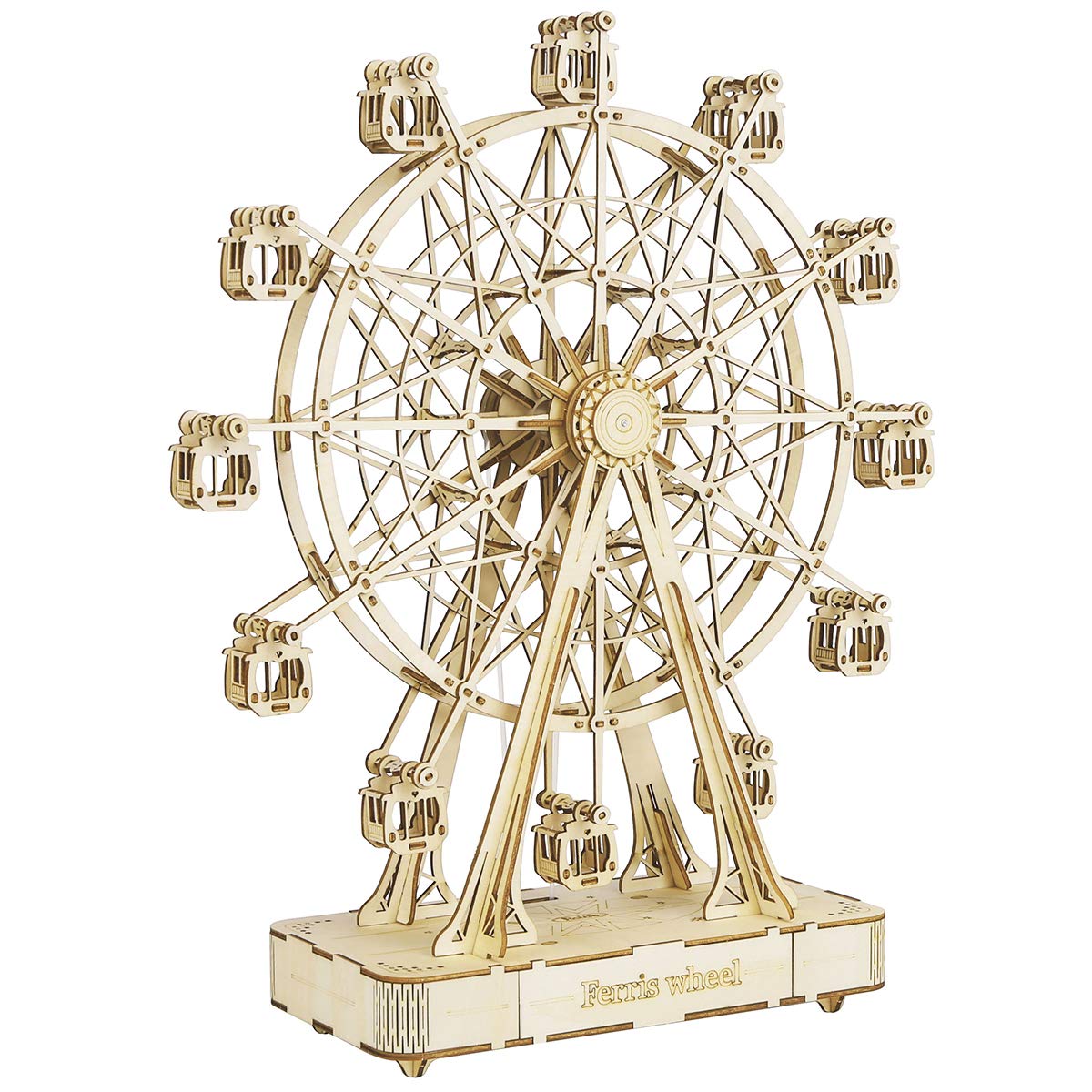 Rolife Ferris Wheel Music Box 3D Wooden Model Kits for Adults Craft Kits for Adults 3D Wooden Puzzle Box