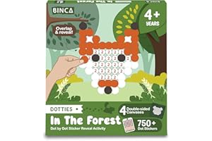 BINCA Dotties Dot Art Activity Kit, 750+ Stickers, Forest Animals Mess-Free Activities, DIY Dot Sticker Art for Toddlers, Kids Travel Activities, Craft Kits & Gifts for Boys & Girls Ages 4,5,6,7