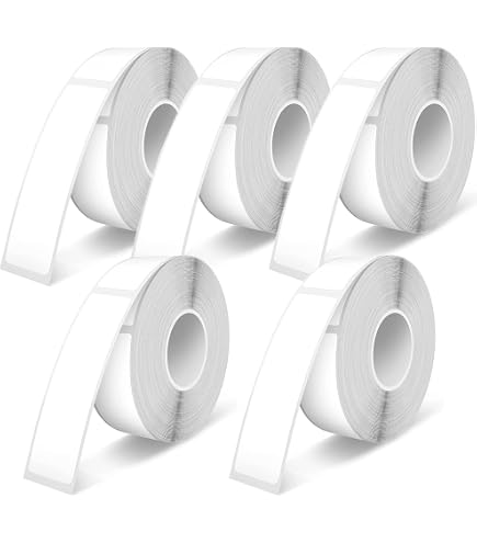 Rouleaux étiquettes Thermiques 12 X 40 Mm - Lot De 4 Rouleaux (640 étiquettes), Pour Imprimantes D30, Q30, Etc.