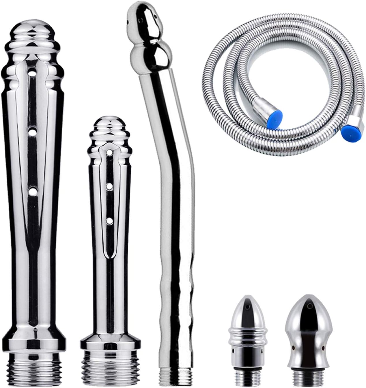 Metal Enema Shower Heads,Shower Enema Nozzle System - with 59 inch Hose Handheld Shower for Colonic Cleanse Kit (3 Style)