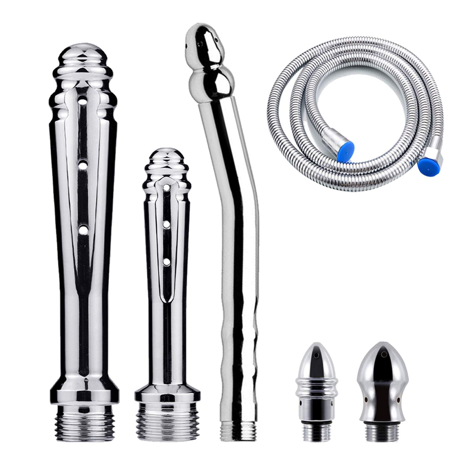 Metal Enema Shower Heads,Shower Enema Nozzle System - with 59 inch Hose Handheld Shower for Colonic Cleanse Kit (3 Style)