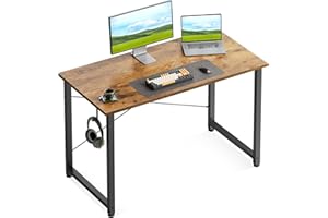 ODK 40 Inches Small Computer Desk, Work Study Table for Home Office, Kids Student Writing Desk with Headphone Hooks, Vintage