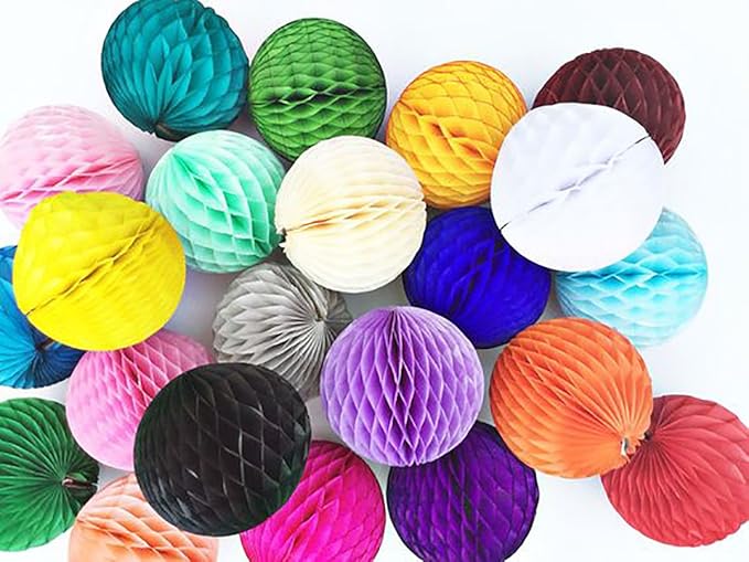 Pack of 20 Multicolor 3 inch Balls Tissue Paper Ball