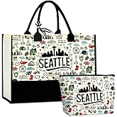 CHQIUCR Seattle Italy Chicago New York Las Vegas Paris Gifts for Women Canvas Tote Bag Mother's Day Gifts for Women