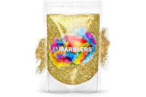MARBLERS Holographic Glitter [Holo 24K Gold] 3oz (85g) | Fine | Non-Toxic, Vegan, Cruelty-Free | Face, Body, Eyeshadow, Hair, Festival, Party Makeup | Nail Art, Polish | Resin, Tumbler, Slime, Craft