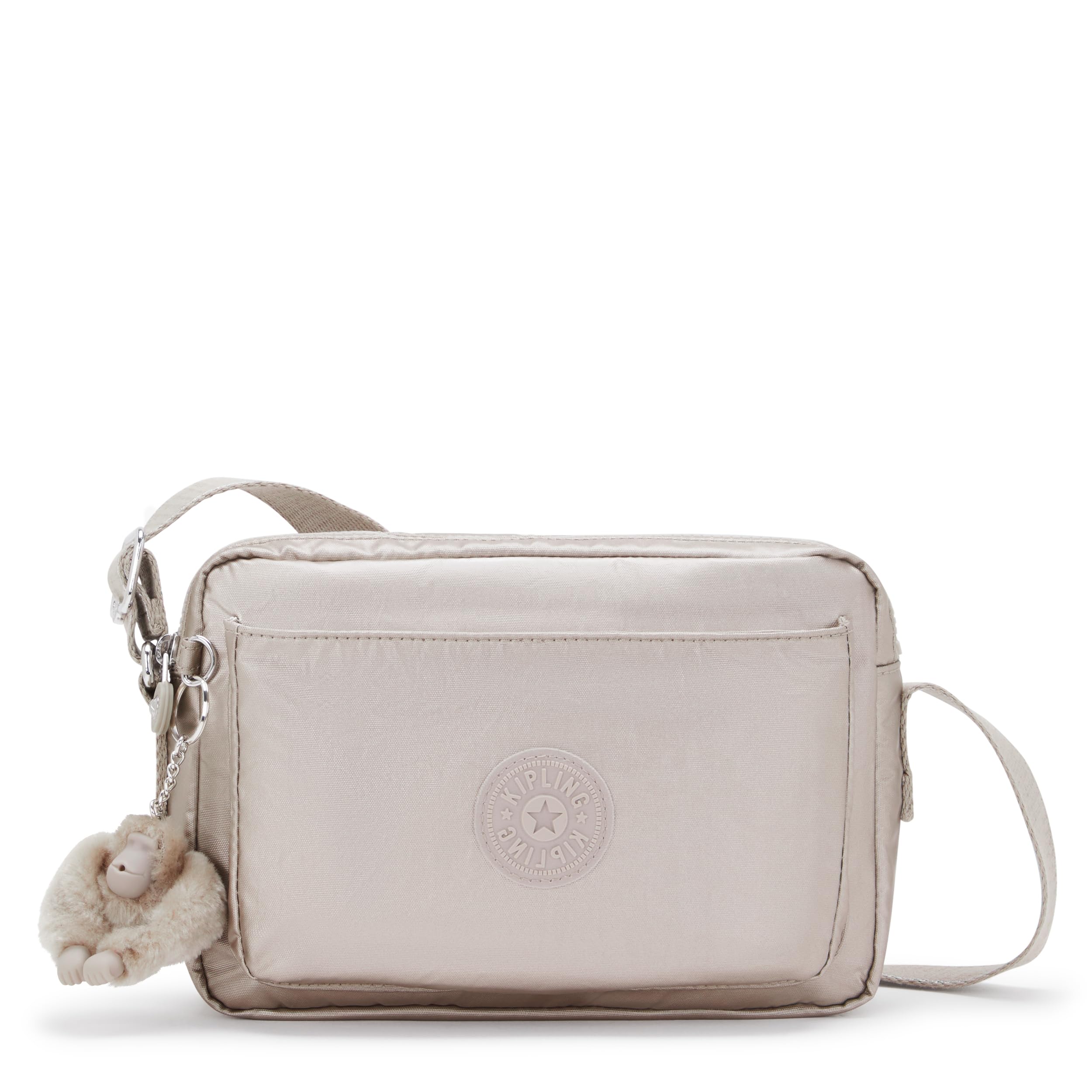 Kipling ABANU M Medium crossbody, Metallic Glow (Silver)