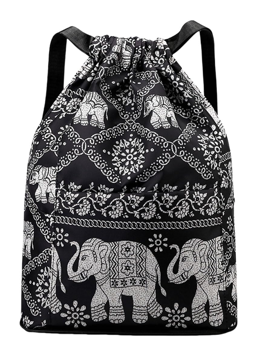 FAVORTALK Drawstring Backpack Swimming Bags Water-Reistant - Nylon Outdoor String Bag Large Capacity for Yoga Hiking School Soccer,D39906