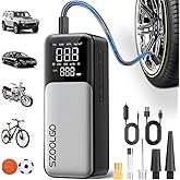 Cordless Tire Inflators-150Psi & 6000Mah, Portable Air Compressor with LCD Display & LED Light, Car Tire Air Pump, Portable A