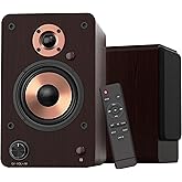 LONPOO 100W Active Bookshelf Speakers, Bluetooth PC Speakers with 4'' Aluminum Woofer, Support Optical, Coaxial, RCA, USB, AUX-in Ports for or Smartphones, TVs, Desktops and Turntable (LP42M)