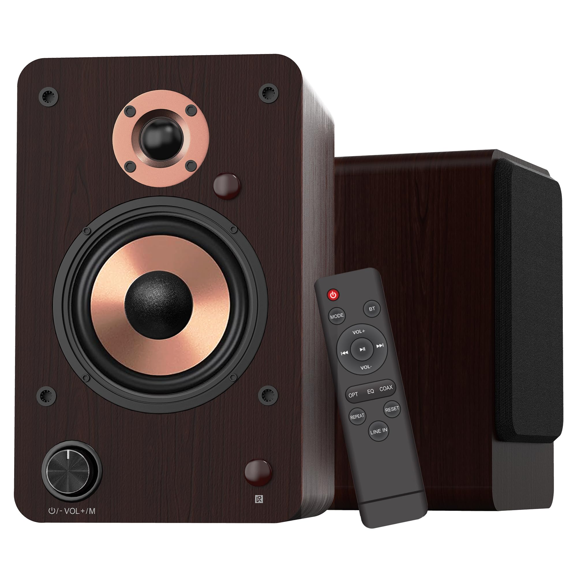 Photo 1 of LONPOO 100W Active Bookshelf Speakers, Bluetooth PC Speakers with 4'' Aluminum Woofer, Support Optical, Coaxial, RCA, USB, AUX-in Ports for or Smartphones, TVs, Desktops and Turntable (LP42M)