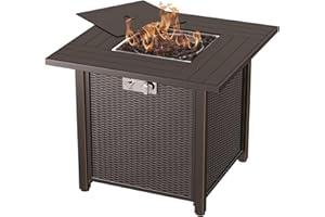 SUNNEDAY Propane Fire Pit 30 Inch Outdoor Gas Fire Pit | Steel Fire Table with Lid | Patio Fire Pit Table & Outdoor Fire Pir Propane for Deck, Garden & Backyard | Powerful Propane Outdoor Fire Pit 50,000 BTU