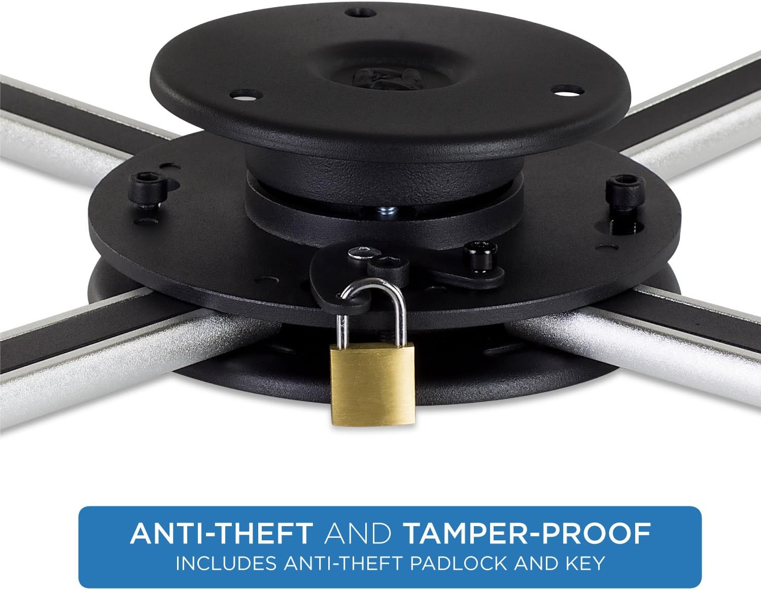 Mount-It! Flush Ceiling Projector Mount with Security Lock, Universal Fit, Low-Profile & Anti-Theft Lockable Bracket with Full Motion Adjustment, 44 Lbs Capacity (MI-609): Office Products