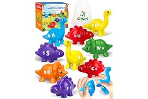 CRINCY 52PCS Dinosaurs Alphabet Learning Toy for Kids 2-4, Montessori ABC Matching Letters Dino Toys Gifts for Toddlers 3-5, Educational Fine Motor Preschool Learning Toys for 2 3 4 Year Old Boys Girls