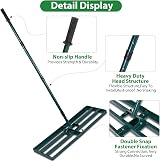 Signstek Lawn Leveling Rake, Stainless Ground Plate 30x10, 76.7in Handle view 4