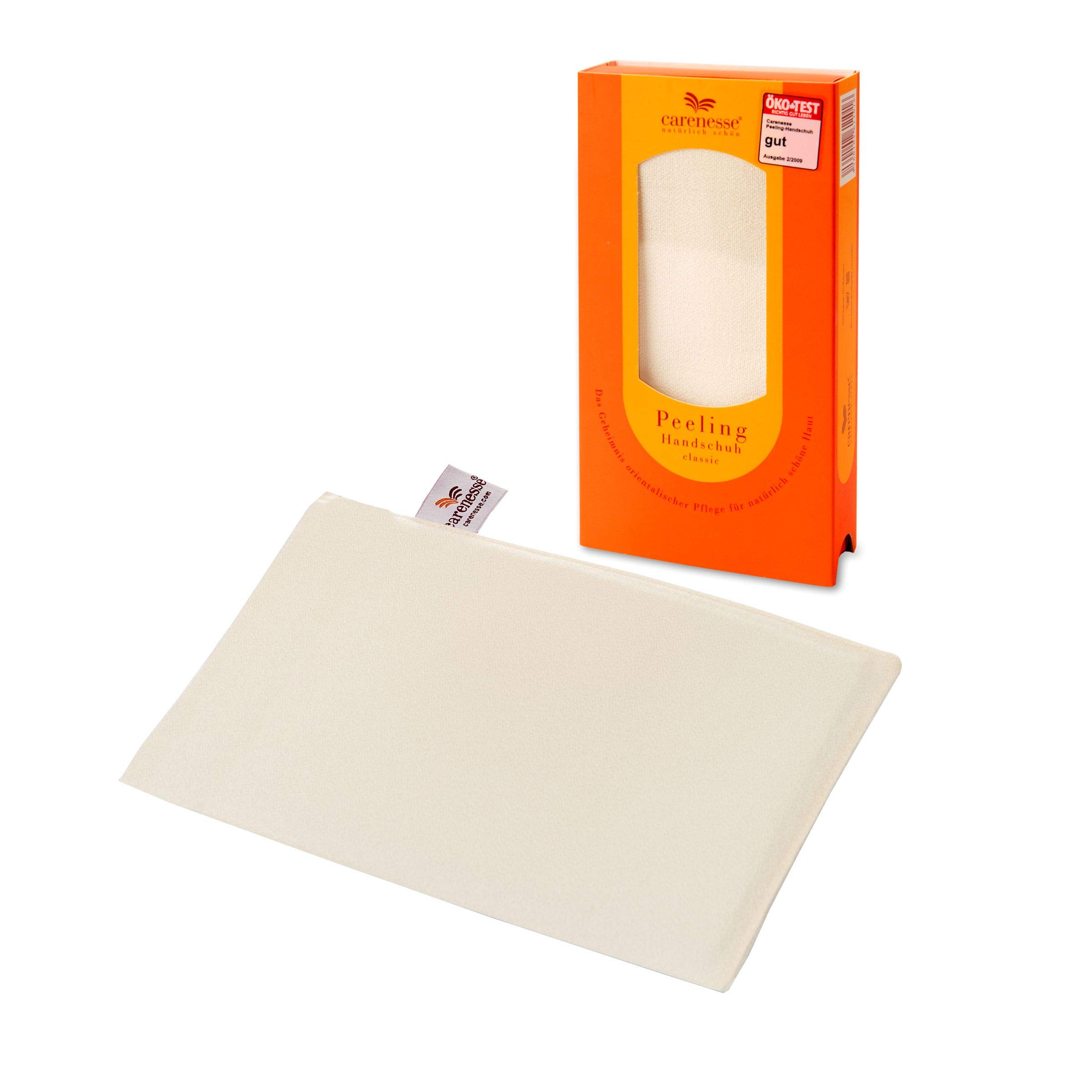 Carenesse Peeling glove classic peeling mitt body & face scrub facial and body exfoliation- normal skin - normal rough structure – awarded by Ecotest “good“, hammam kese a tradition since over 800 years