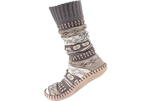 BambooMN Men's Cabin Double Layer Thick Soft Warm Fuzzy Comfy Home Socks, 1 Pair