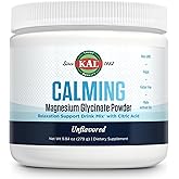 KAL Calming Magnesium Glycinate Powder Plus Citric Acid - Unflavored - Nervous System, Bone and Relaxation Support Drink Mix - No Sugar - 60-Day Guarantee, 40 Servings, 8.5 OZ