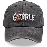 OASCUVER Thanksgiving Decorations Gifts for Women Men, Funny Gobble Turkey Hat, Embroidery Adjustable Baseball Cap