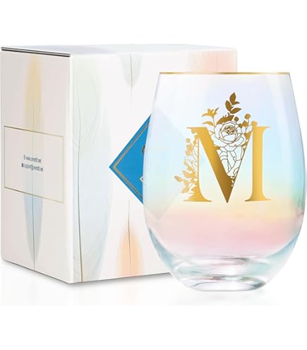 Verre à Vin En Cristal Monogrammé De A à Z, Verres à Vin Avec Initiale Nom