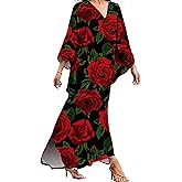 MAKABO Kaftan for Women Dress V Neck Short Sleeve Beach Vacation Bikini Swimsuit Cover Ups Loungewear for Summer