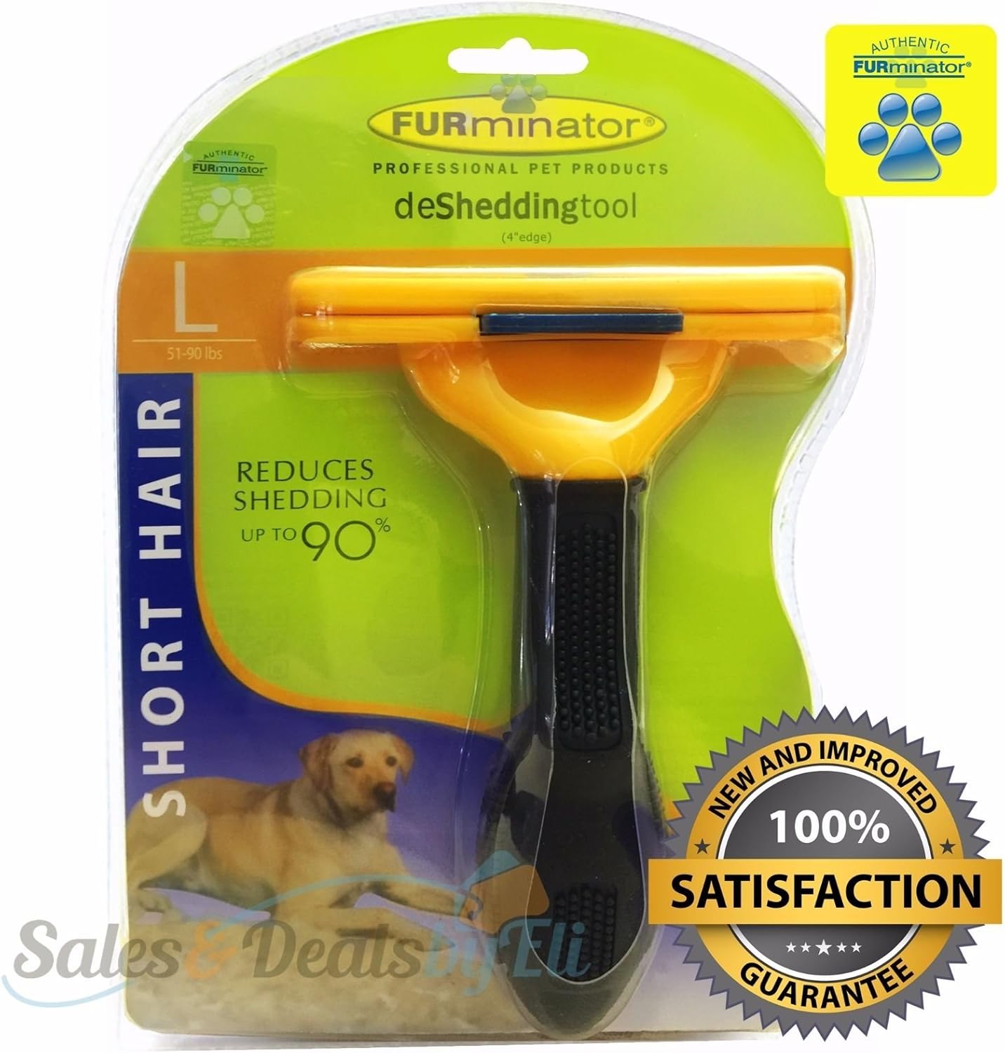 FURminator Short Hair deShedding Tool for Large Dogs 5190 Lbs 4" Inch