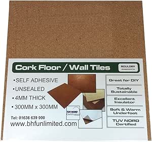 Azulejos de corcho autoadhesivos (0,81 m² de cobertura) – Natural 300 x