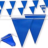 105ft Pennant Banner Flags, 7x10 Blue 45 Pcs High Visibility Safety Flagging on String, Triangle Pool Flags for Backstroke, Construction Events Party Decoration Parking Marking Outside