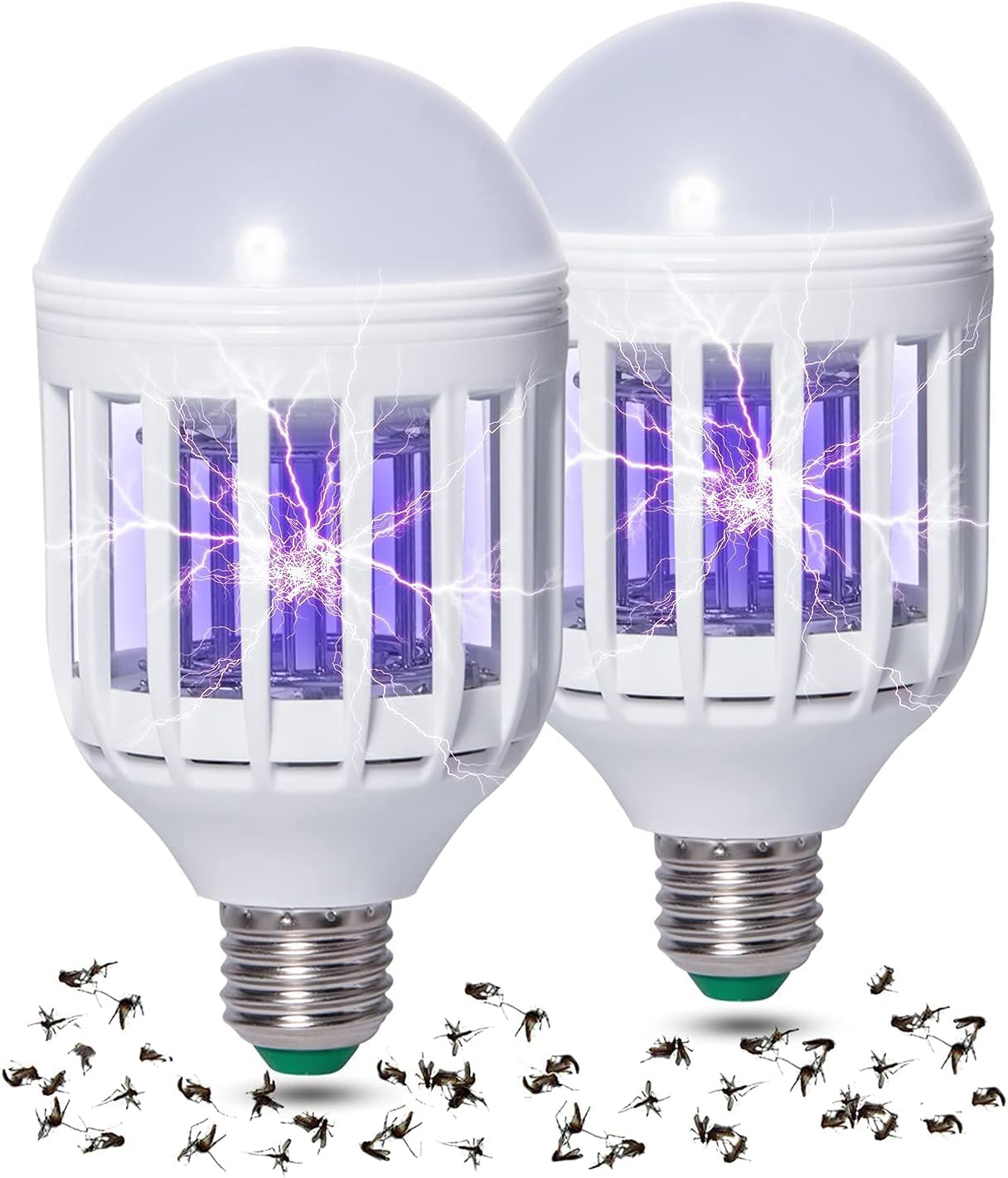 Photo 1 of 2 Pack Bug Zapper Light Bulb 2 in 1 LED Electronic Light Trap for Fruit Flies, Mosquito, Bug, Insect and Fly Control Killer - Traps