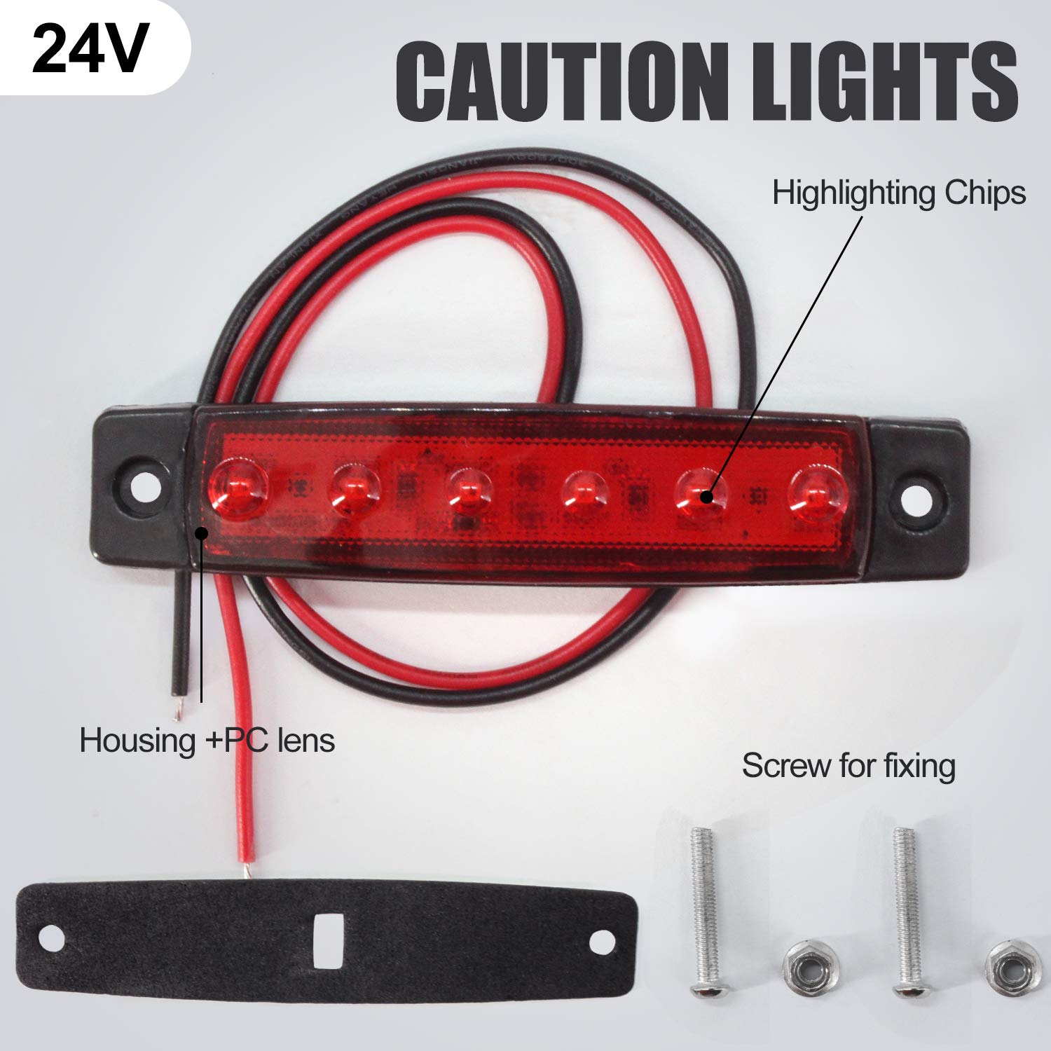 Luci LED Perimetrali 24V Per Camion E Rimorchi - 2 Pezzi - Scania, Man, DAF