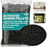 Sukh 860g Activated Carbon Pellets - Acid Free Aquarium Charcoal Filter | Bulk Activated Charcoal Filter Media, Aquarium Carbon for Fish Tank, Pond, Waterbox Aquariums &amp; Clear Water Filtration