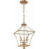 Crystorama Broche 3 Light Antique Gold Lantern Chandelier