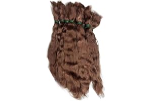 Doll Hair 8 Inch Curly Doll Hair Natural Realistic Wig DIY-Friendly Mohair Craft for Making, Figurine, Art Craft, Brown