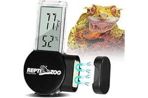 REPTI ZOO Magnetic Reptile Thermometer and Humidity Gauge, Digital LCD Temperature Humidity Monitor, Tank Terrarium Temp and Humidity Meter Accessories for Bearded Dragon, Snake, Hermit Crabs, Gecko