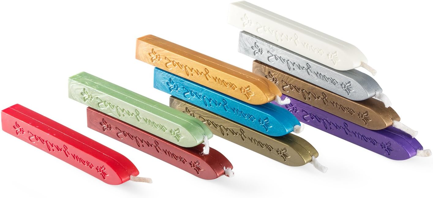 Mceal Sealing Wax Stick with Wick Flower De Luce of France Retro 10 Pieces Pack(Mix Colour), Mix Color - Image 4